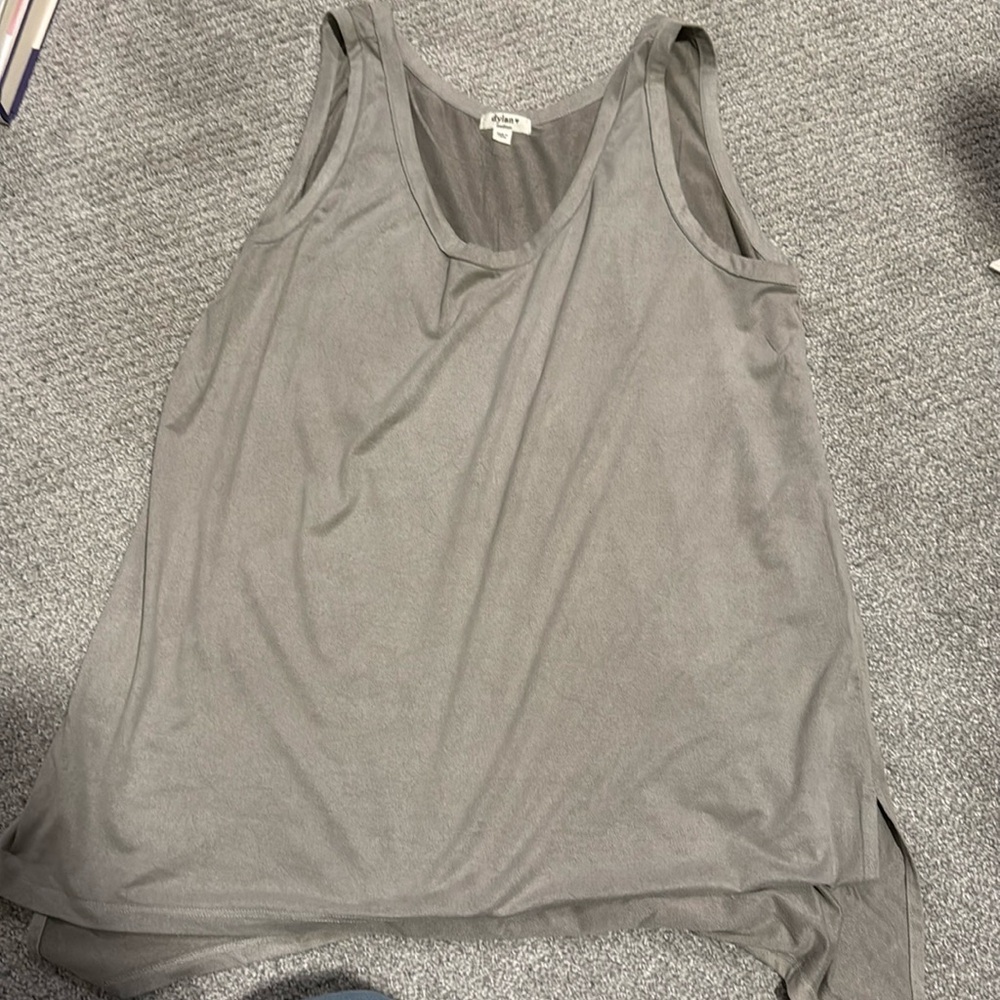 Suede oversized tank top